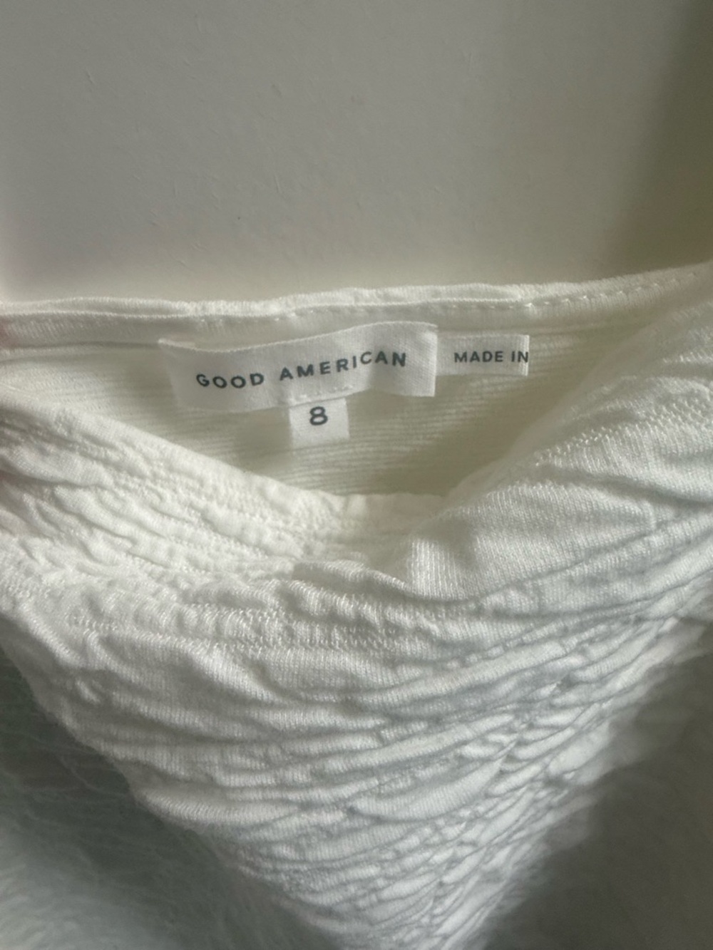 Good American White Textured Square-Neck Midi Dress - Picture 5 of 6